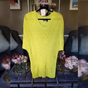 Allen Swartz Neon Green Dolman Sleeve Sweater Size L